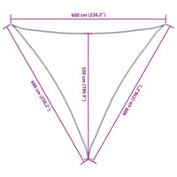 Para-sol estilo vela tecido oxford triangular 6x6x6 m castanho