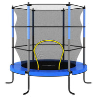 Trampolim com rede de segurança redondo 140x160 cm azul