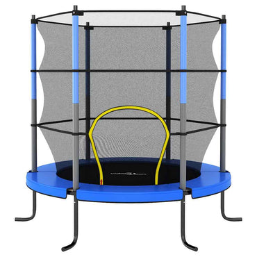 Trampolim com rede de segurança redondo 140x160 cm azul