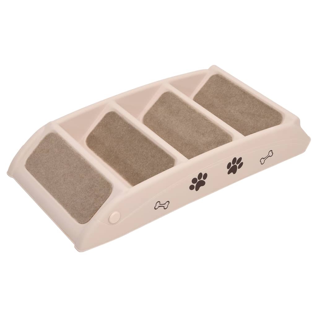 vidaXL Escadas para cães dobráveis 62x40x49,5 cm cor creme