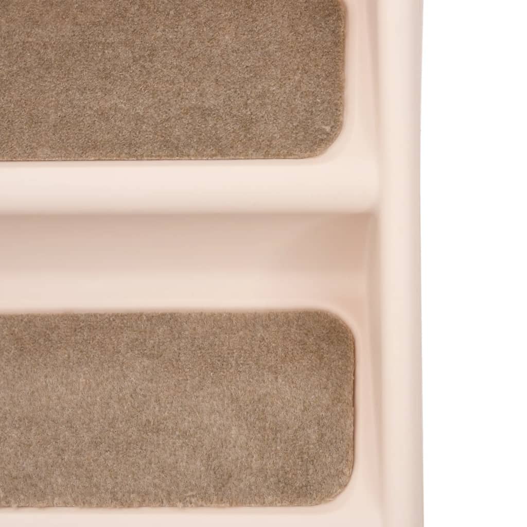 vidaXL Escadas para cães dobráveis 62x40x49,5 cm cor creme