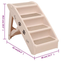 vidaXL Escadas para cães dobráveis 62x40x49,5 cm cor creme