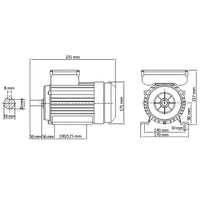 Motor monofásico elétrico alumínio 1,5kW/2CV 2 polos 2800 RPM