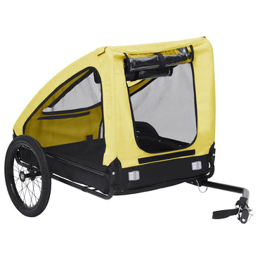 Reboque bicicleta p/ animais amarelo e preto