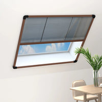 Tela anti-insetos plissada janelas 120x120cm alumínio castanho