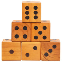 vidaXL Jogo de dados gigantes para quintal 6 pcs pinho maciço