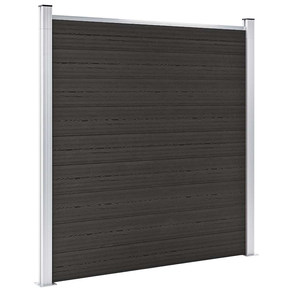 vidaXL Painel de vedação WPC 180x186 cm preto