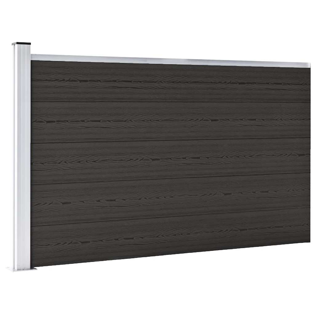 vidaXL Painel de vedação WPC 180x105 cm preto