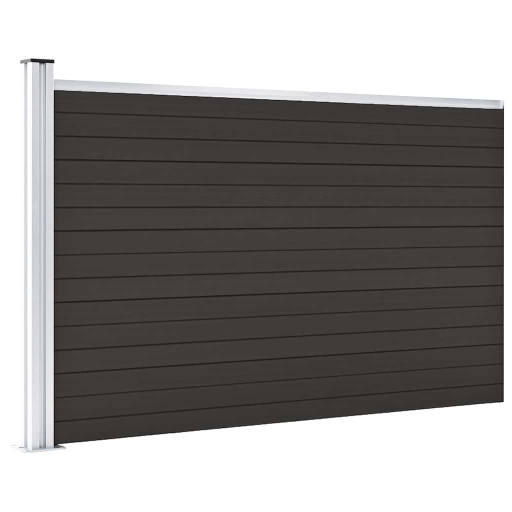 vidaXL Painel de vedação WPC 180x105 cm preto
