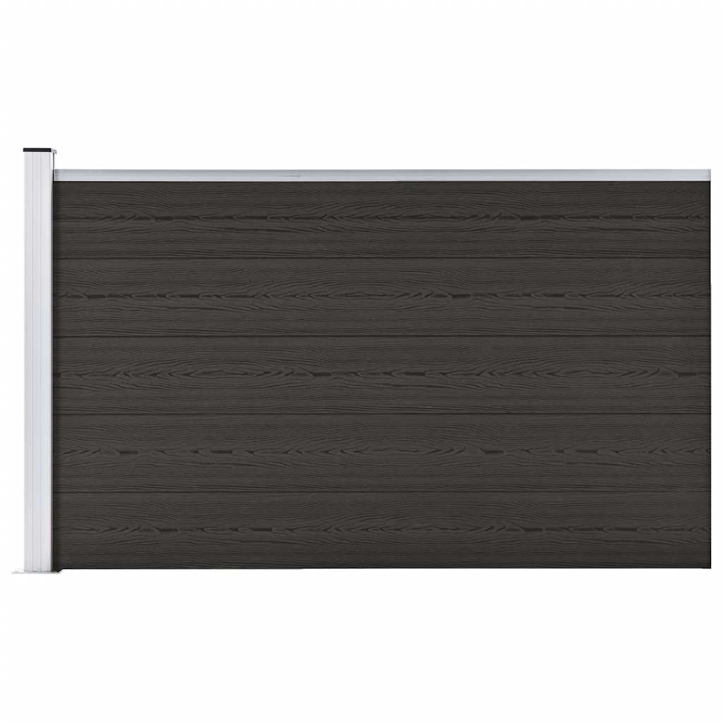 vidaXL Painel de vedação WPC 180x105 cm preto