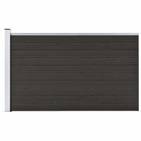 vidaXL Painel de vedação WPC 180x105 cm preto