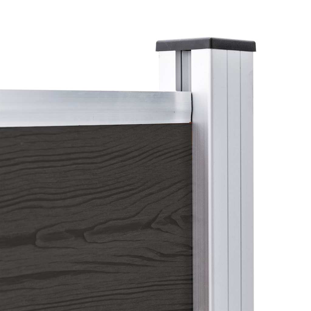 vidaXL Painel de vedação WPC 180x105 cm preto