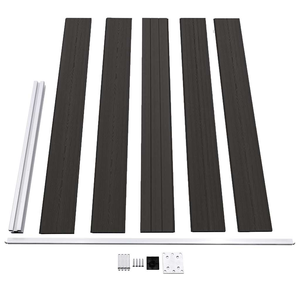 vidaXL Painel de vedação WPC 180x105 cm preto