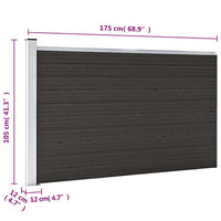 vidaXL Painel de vedação WPC 180x105 cm preto