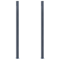 vidaXL Postes de cerca 2 pcs alumínio 185 cm cinzento-escuro