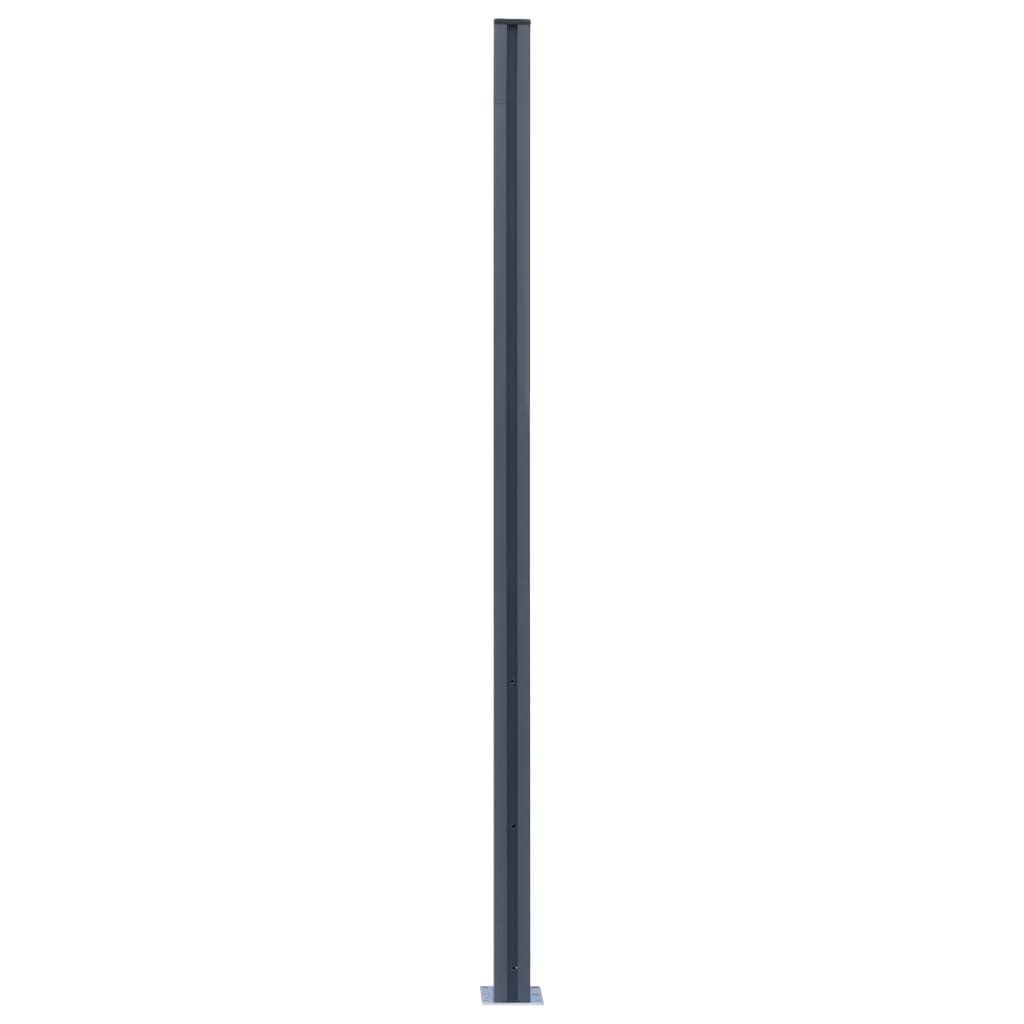 vidaXL Postes de cerca 2 pcs alumínio 185 cm cinzento-escuro