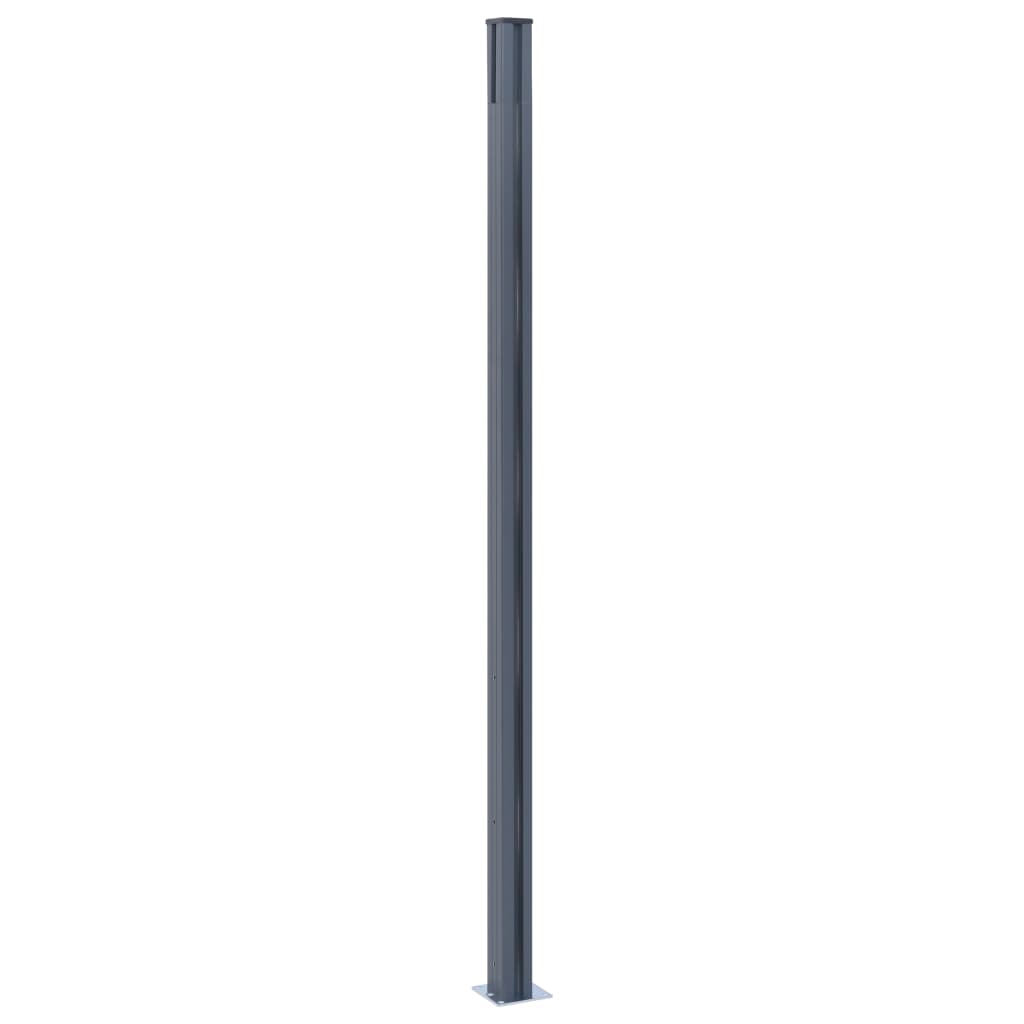vidaXL Postes de cerca 2 pcs alumínio 185 cm cinzento-escuro