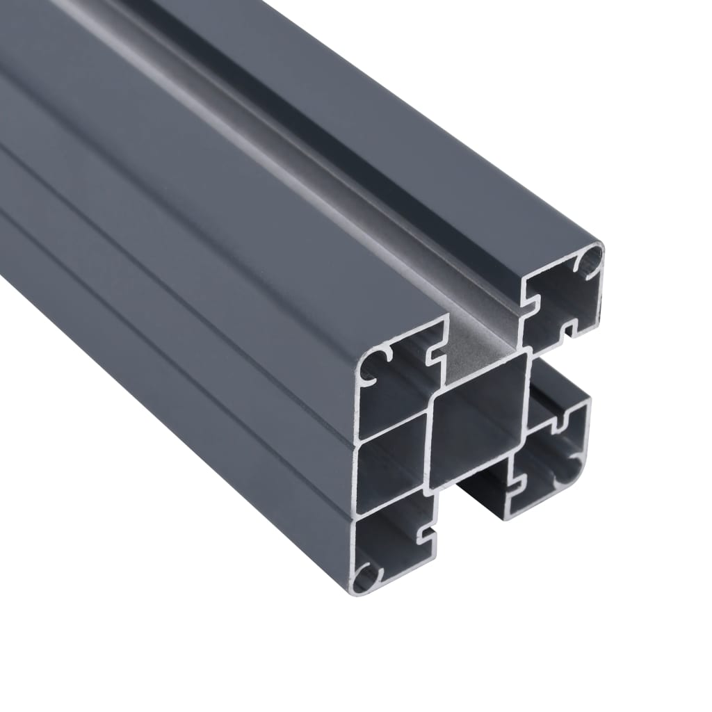 vidaXL Postes de cerca 2 pcs alumínio 185 cm cinzento-escuro