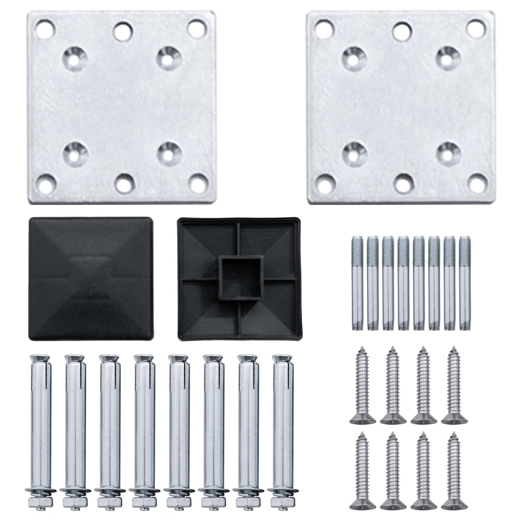 vidaXL Postes de cerca 2 pcs alumínio 185 cm cinzento-escuro