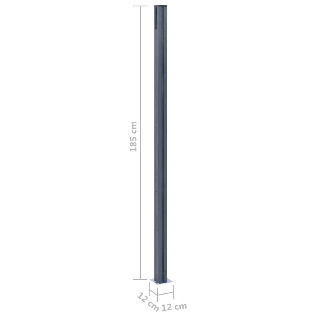 vidaXL Postes de cerca 2 pcs alumínio 185 cm cinzento-escuro