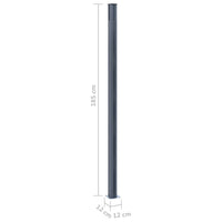 vidaXL Postes de cerca 2 pcs alumínio 185 cm cinzento-escuro
