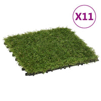 vidaXL Ladrilhos de relva artificial 11 pcs 30x30 cm verde
