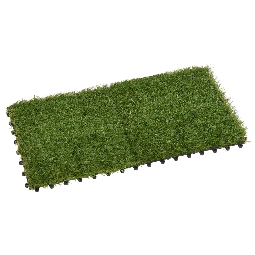 vidaXL Ladrilhos de relva artificial 11 pcs 30x30 cm verde