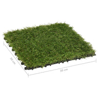 vidaXL Ladrilhos de relva artificial 11 pcs 30x30 cm verde