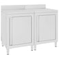 vidaXL Mesa trabalho comercial c/ armário 120x60x96 cm aço inoxidável