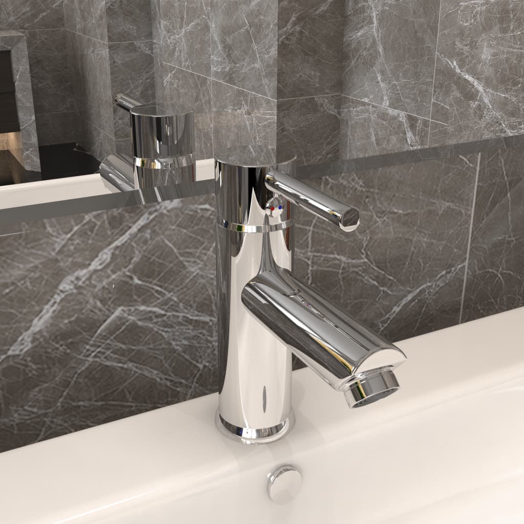 vidaXL Torneira para lavatório de casa de banho 130x176 mm cromado