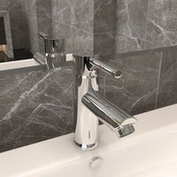 vidaXL Torneira para lavatório de casa de banho 130x176 mm cromado