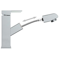 vidaXL Torneira extraível p/ lavatório casa de banho 157x172mm cromado