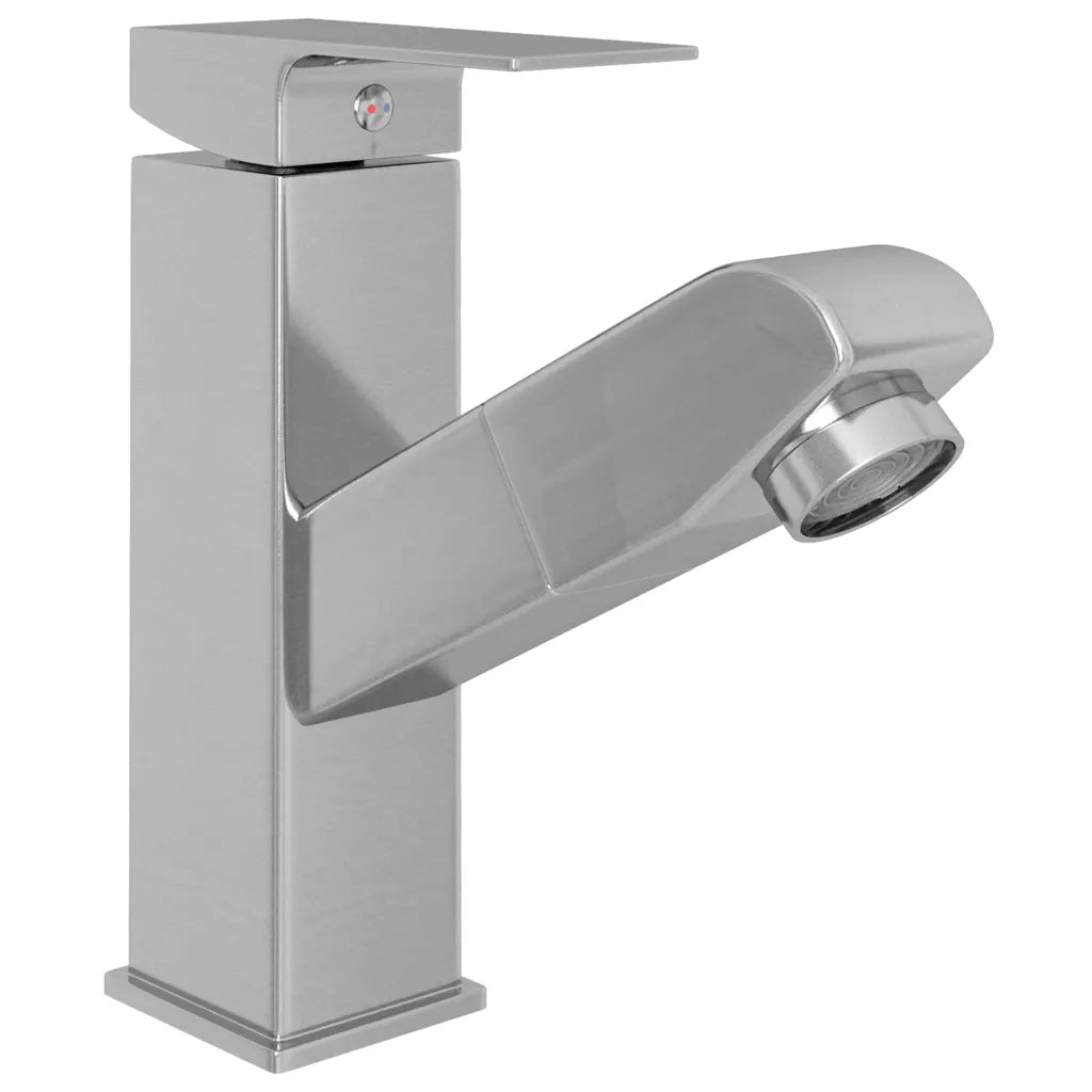 Torneira extraível p/ lavatório casa de banho 157x172 mm prata