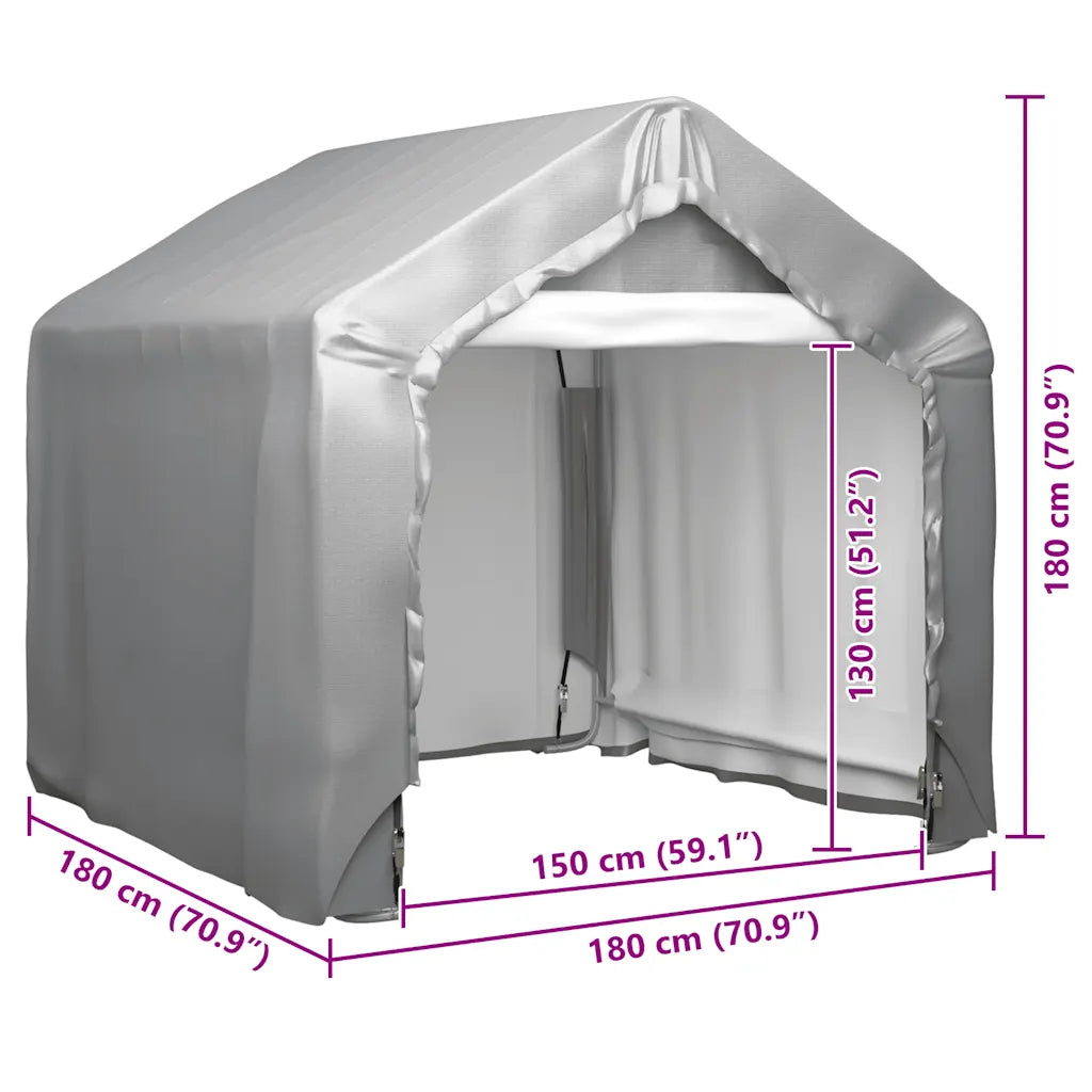 Tenda de armazenamento 180x180 cm aço galvanizado cinzento