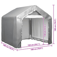 Tenda de armazenamento 180x180 cm aço galvanizado cinzento