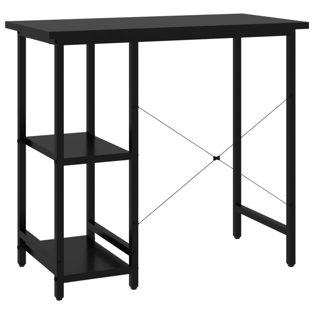 vidaXL Secretária de computador 80x40x72 cm MDF e metal preto