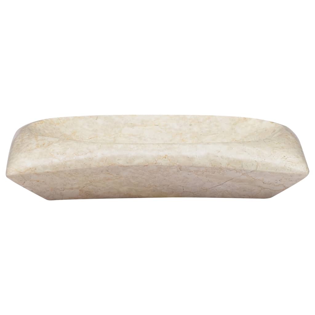 vidaXL Lavatório 50x35x10 cm mármore cor creme