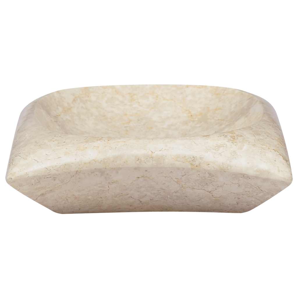 vidaXL Lavatório 50x35x10 cm mármore cor creme