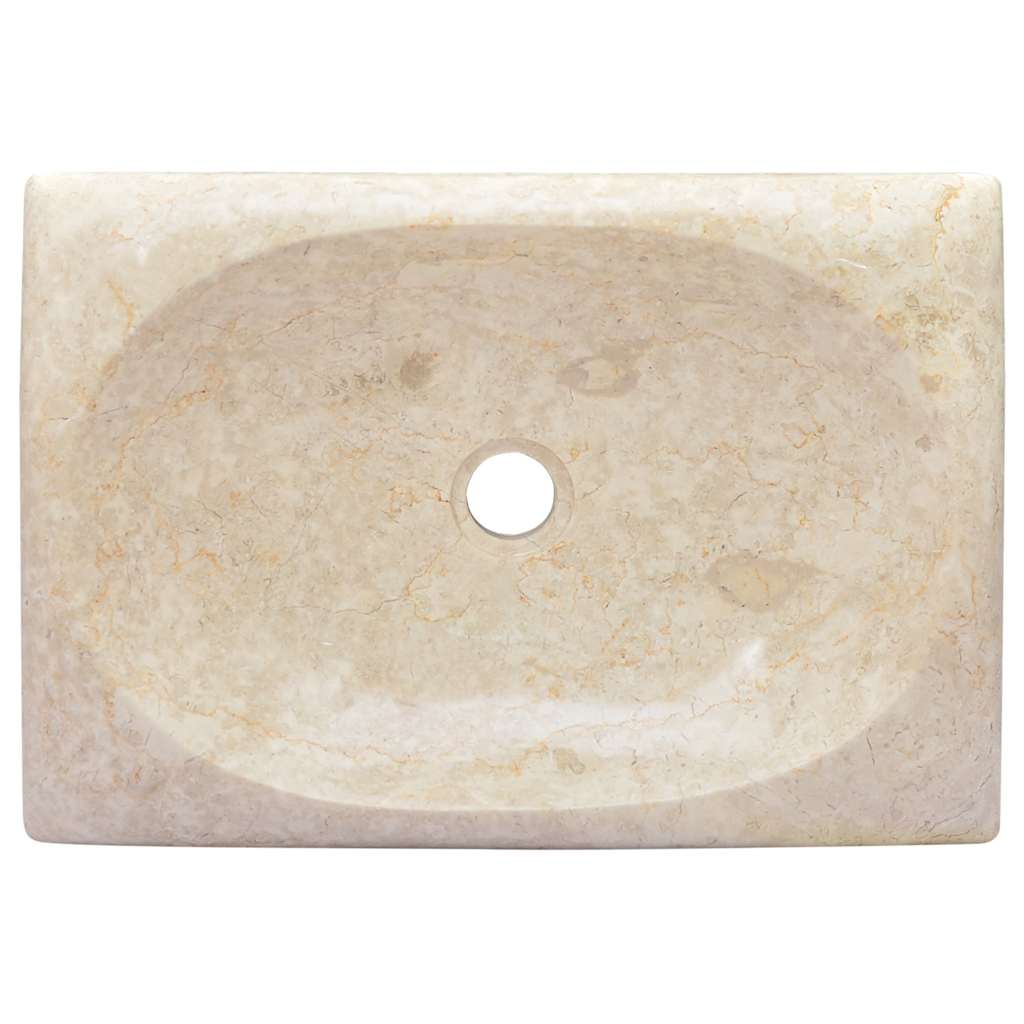 vidaXL Lavatório 50x35x10 cm mármore cor creme