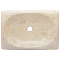 vidaXL Lavatório 50x35x10 cm mármore cor creme