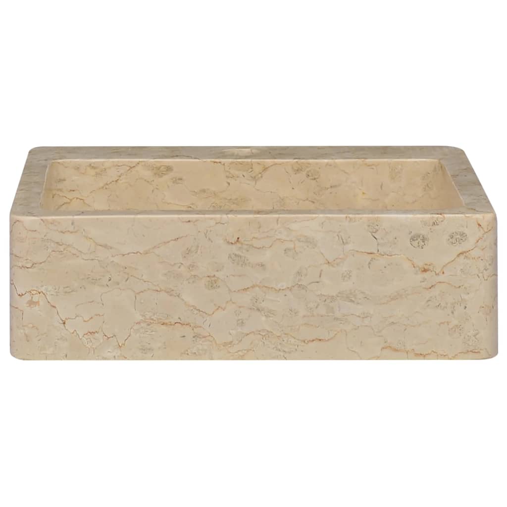 vidaXL Lavatório 40x40x12 cm mármore cor creme