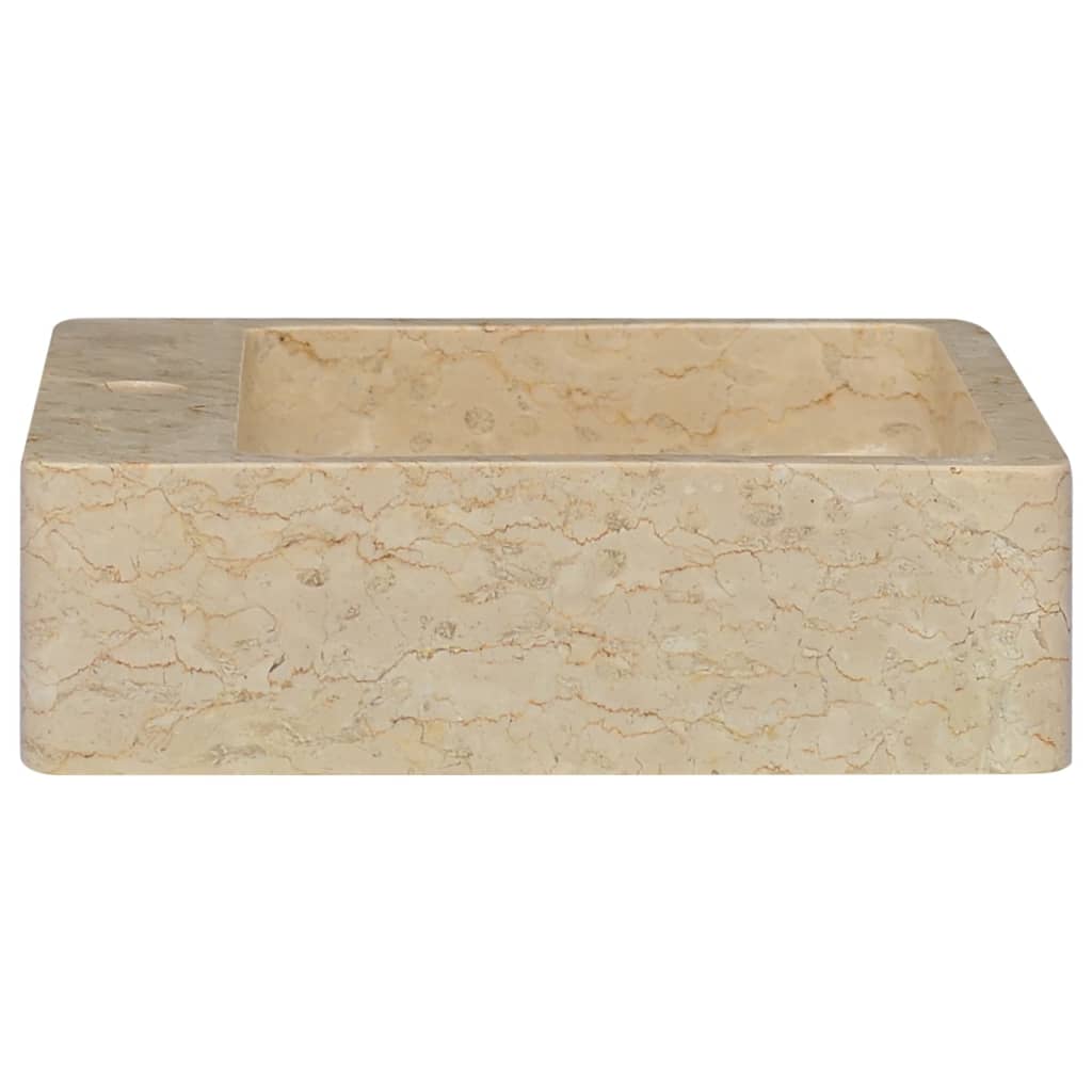 vidaXL Lavatório 40x40x12 cm mármore cor creme