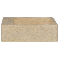 vidaXL Lavatório 40x40x12 cm mármore cor creme