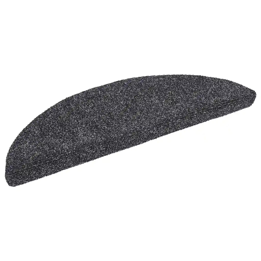 Tapetes de escada autoadesivos 5 peças 56x17x3 cm cinza escuro semicircular