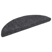 Tapetes de escada autoadesivos 5 peças 56x17x3 cm cinza escuro semicircular