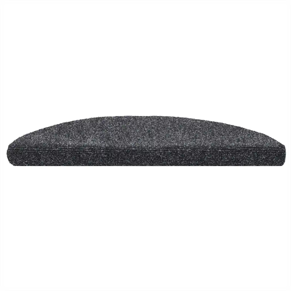 Tapetes de escada autoadesivos 5 peças 56x17x3 cm cinza escuro semicircular