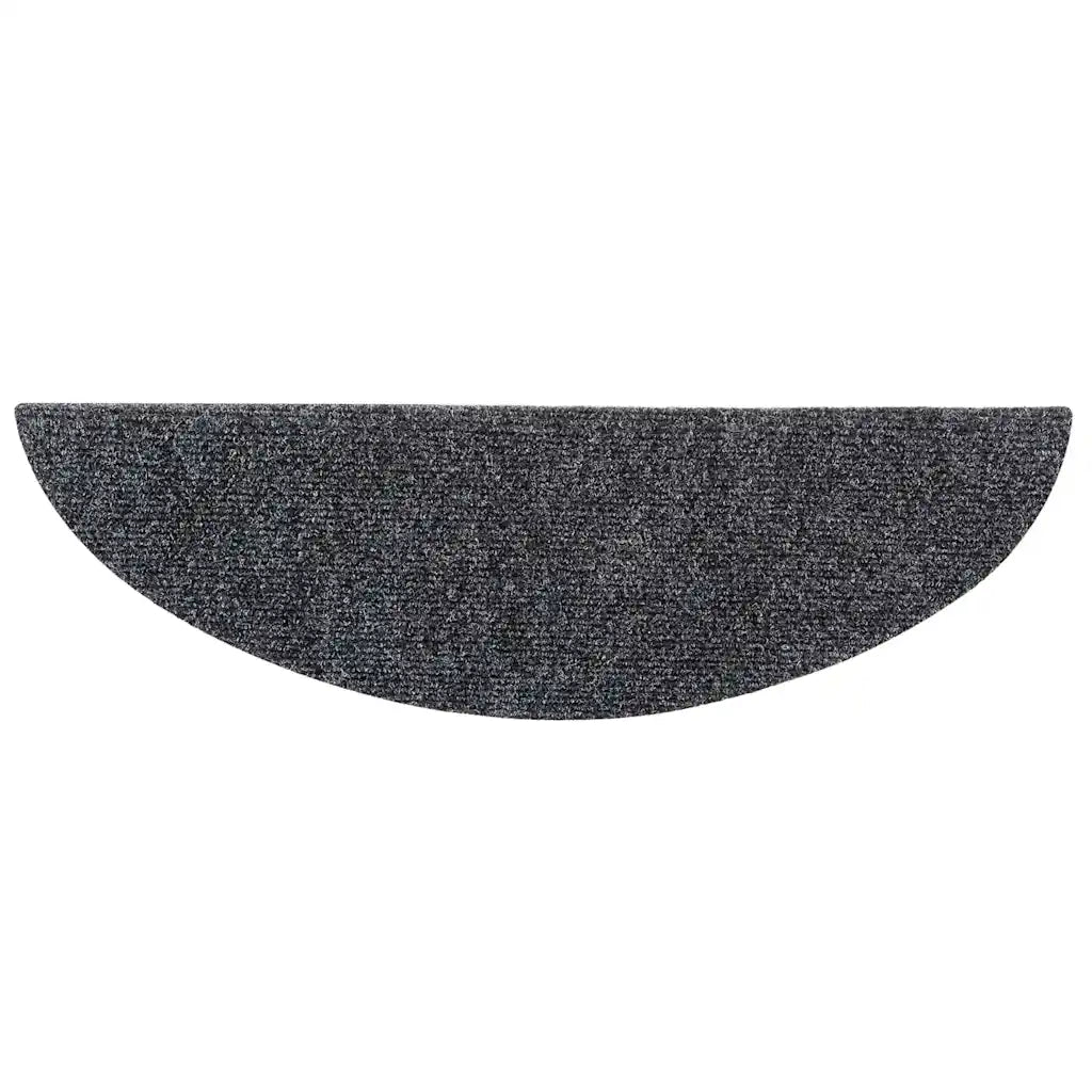 Tapetes de escada autoadesivos 5 peças 56x17x3 cm cinza escuro semicircular