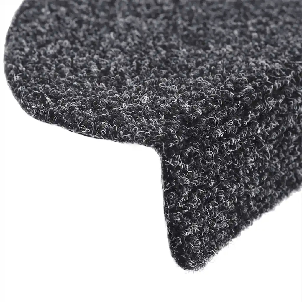 Tapetes de escada autoadesivos 5 peças 56x17x3 cm cinza escuro semicircular