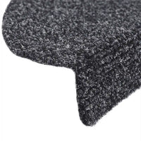 Tapetes de escada autoadesivos 5 peças 56x17x3 cm cinza escuro semicircular