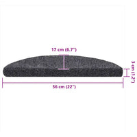 Tapetes de escada autoadesivos 5 peças 56x17x3 cm cinza escuro semicircular